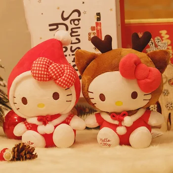 20 cm Sanrio Cartoon Kawali Elk Hello Kitty Cat Vankúš Plyšové Hračky Mäkké Plyšové Mäkké Bábiky pre Deti Narodeniny, Vianočné Darčeky