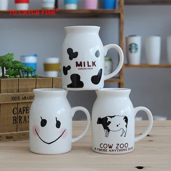 250ml Tvorivé Krava vzor keramický hrnček,Unikátny kreslený pár Kávové hrnčeky mlieka pohár veľkoobchod,čajové šálky, hrnčeky