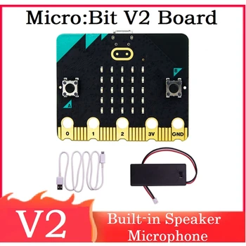 BBC Micro:Bit V2 Auta Vstavaný Reproduktor Mikrofón Citlivé na Dotyk Programovateľné Vývoj Doska+Batérie Poľa DIY Projekt