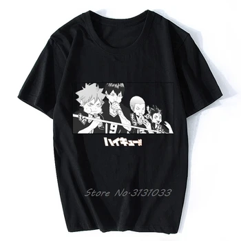 Kawaii Haikyuu T Shirt Mužov Zábavné Letné Topy Karikatúra Grafiku Tees Harajuku Unisex Anime Hot Bavlna T-shirt Streetwear Nadrozmerná