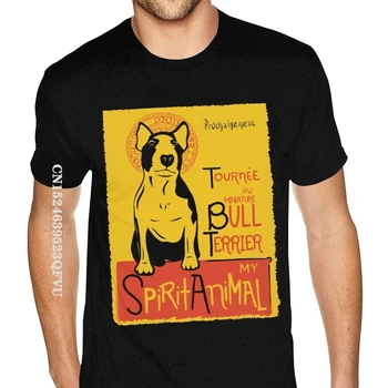 Miniatúrne Bull Teriér Roztomilý Pes Mens Tshirt Pre Priateľ 3D Potlačené Bavlnené Tričko Camisa Streetwear