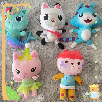 Nové Gabby domček pre bábiky Plyšové Hračky Mercat Cartoon Vypchaté Zvieratá s Úsmevom Mačka Objať Gaby Dievča Bábiky Deti Narodeninám 25 cm